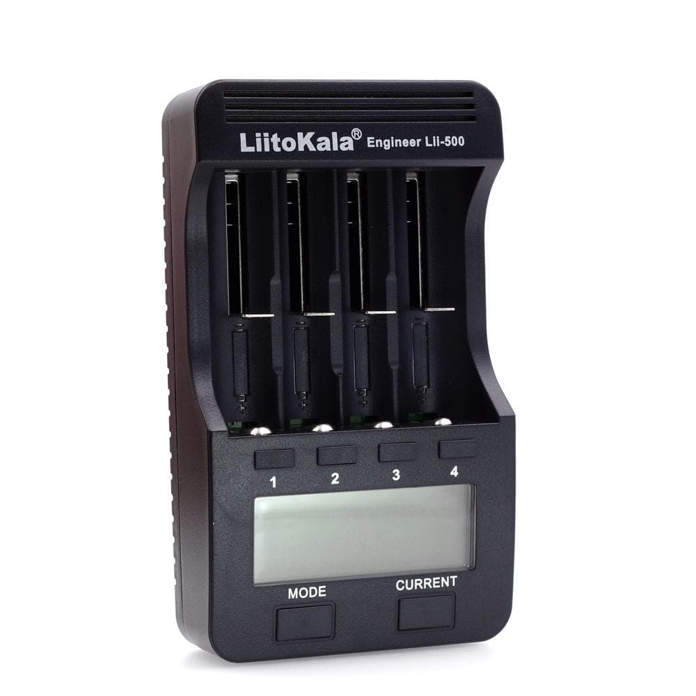 LiitoKala Lii-500 4 Slots Intelligent Battery Charger Kit with Car Charger AU Adapter for 3.7V Type1