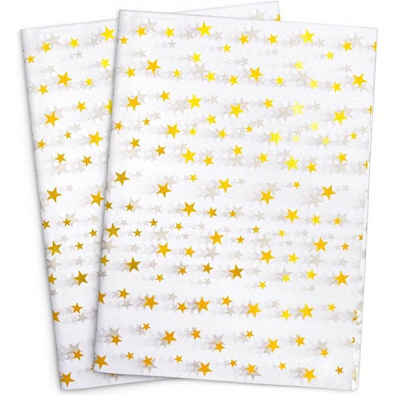 30 Sheets Golden Star Tissue Paper Bulk, 20 x 28 ,Tissue Paper for Gift Bags, Golden Star Tissue Paper for Thanksgiving Birthday Holiday Weddings Golden Star