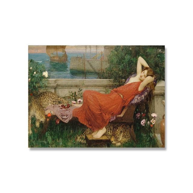 John William Waterhouse Vintage Wall Art Poster Magic Circle Witch Canvas Painting Print Jason and Medea Picture For Home Decor No Frame 21*30cm