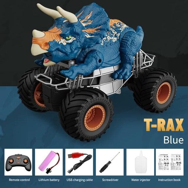 Spray Dinosaur Off-Road RC Car Toy Climbing Off-Road Bigfoot Tyrannosaurus Rex Triceratops Stunt Car For Childreren's Gift Toys B Triceratops