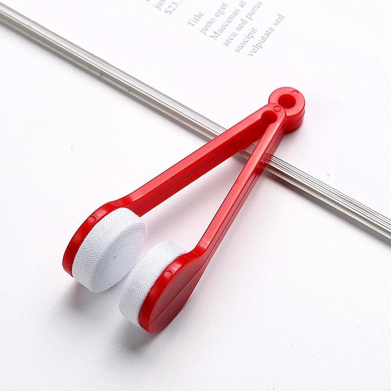 Mini Microfiber Two-side Sunglasses Brush Glasses Brush Spectacles Cleaner Glasses Cleaning Rub Eyeglass Cleaner Brushes red