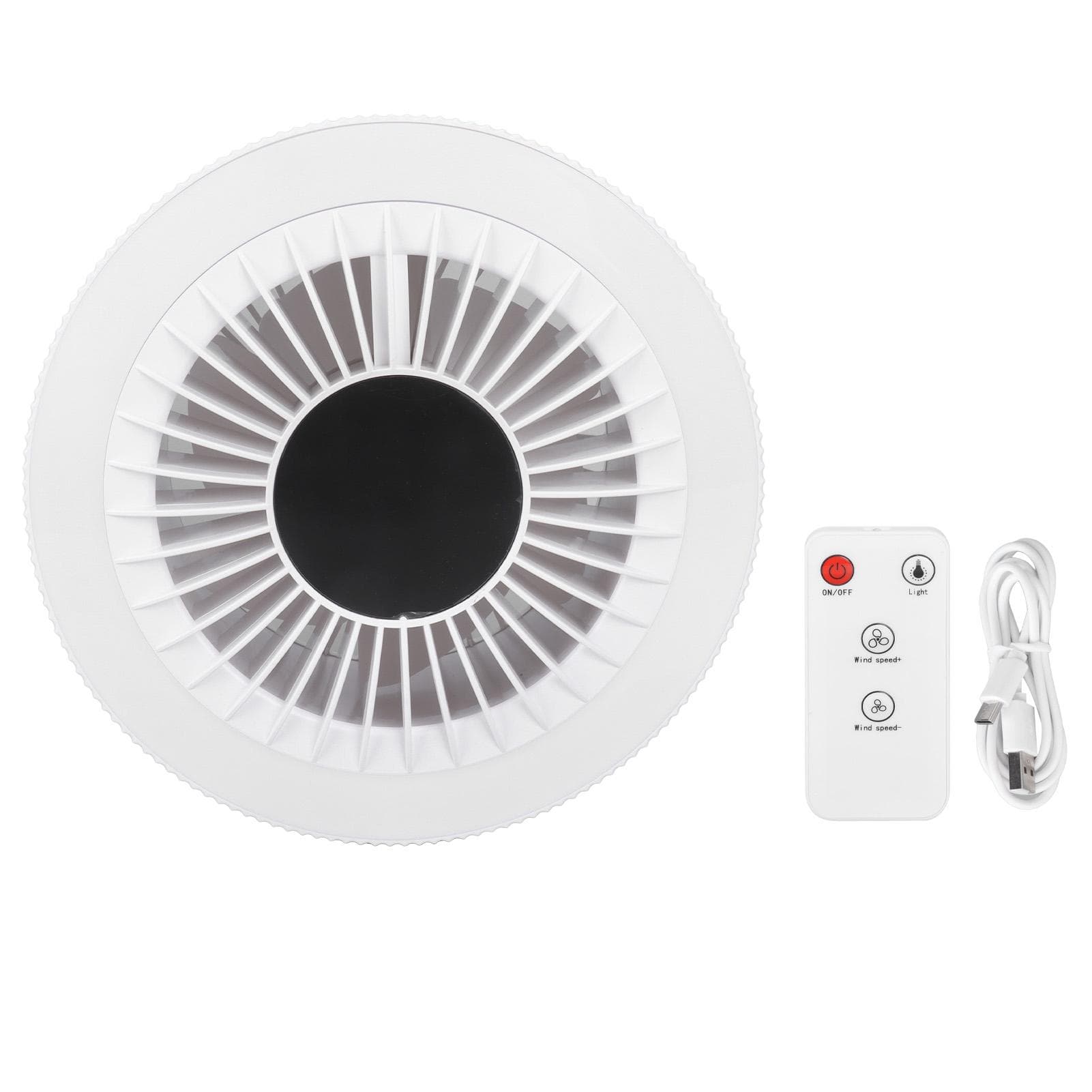 Remote Control Fan USB Charging LED Night Light 3 Speed Battery Powered Bracket Fan for Indoor