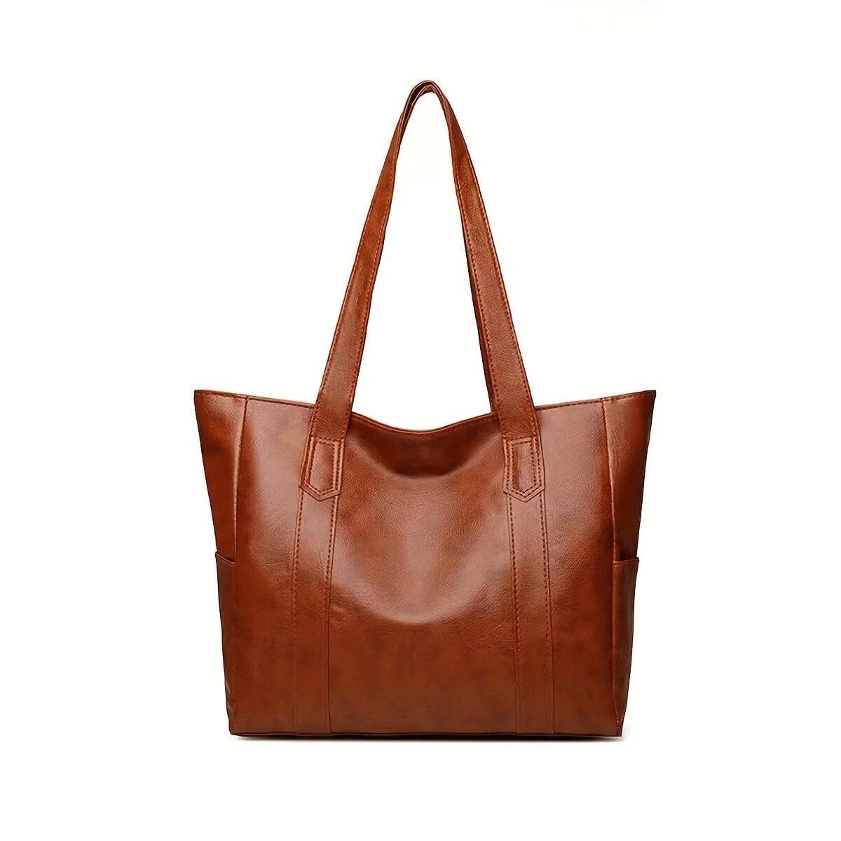 Retro Vegan Shoulder Bag Women's Casual Handbag for Commute coffee