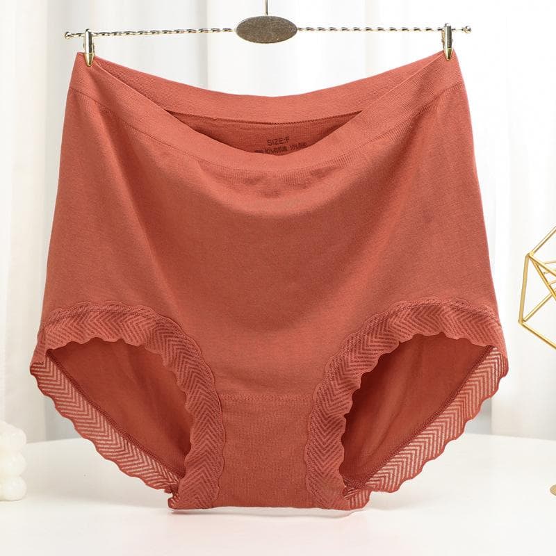 Seamless Panties High waist Women's briefs for weight 100kg large size underpants Solid color boyshorts onesize orange