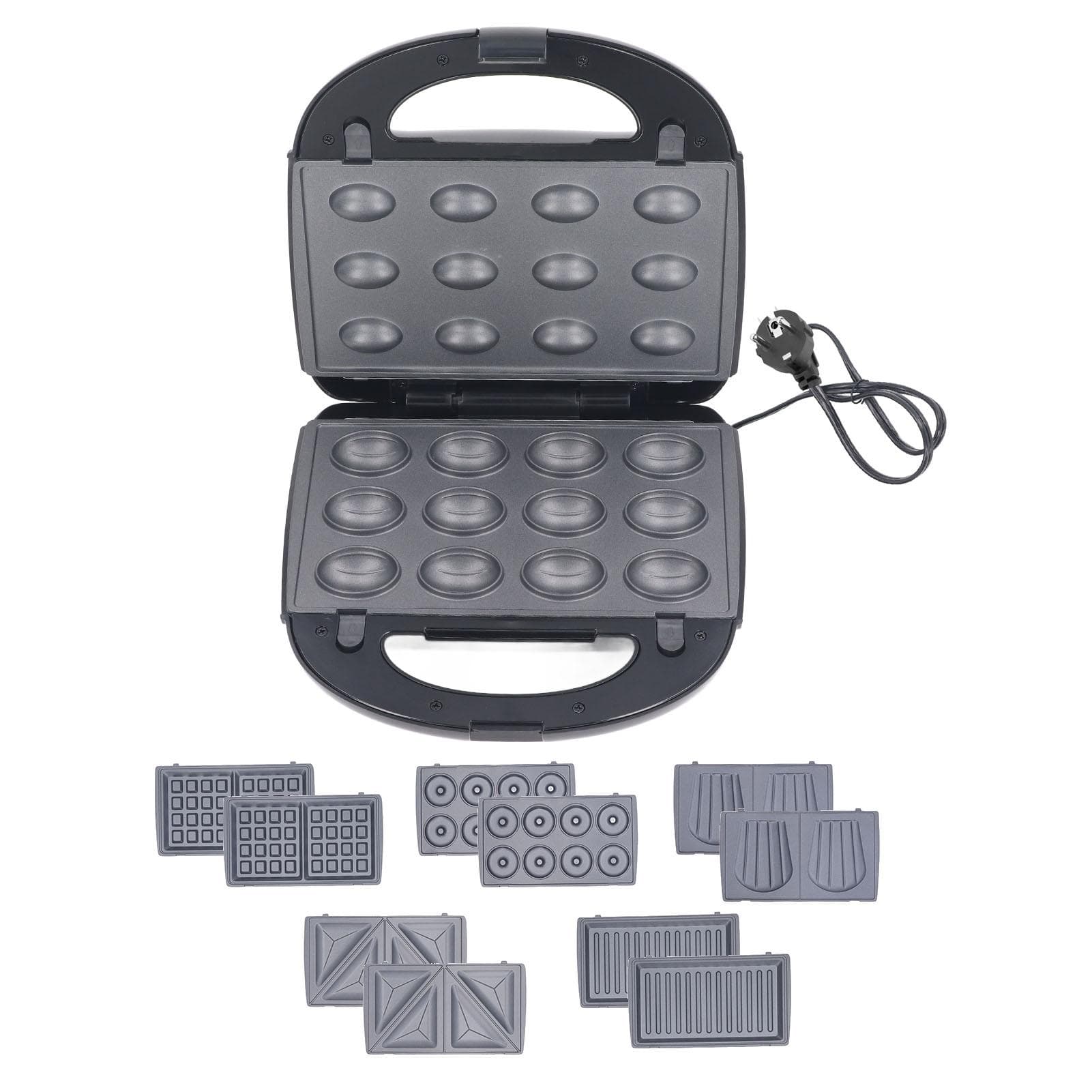 Electric Sandwich Maker Panini Press Donut Maker Machine Waffle Maker with 10 Removable Non Stick L