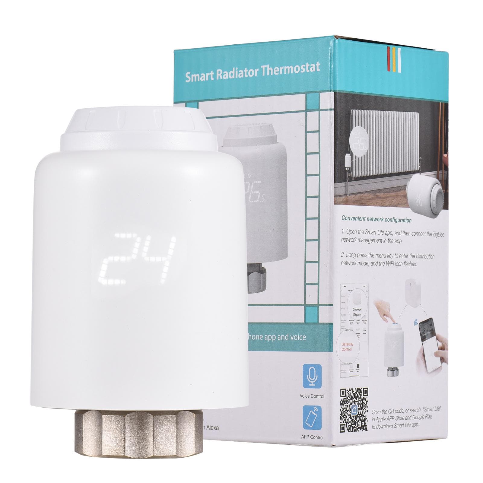 ZigBee Thermostatic Radiator Valve Programmable Smart Radiator Thermostat APP Control Voice Control ZigBee Connect