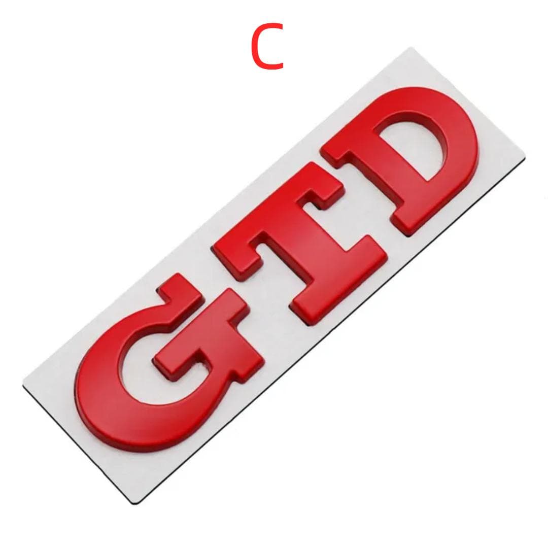1PCES 3D Metal Car Front Grill GTD Logo Rear Trunk Golf Emblem Badge For V/olkswagen V/W G/olf 4 5 6 7 7 MK4 MK5 MK6 MK7 MK8 Sticker C