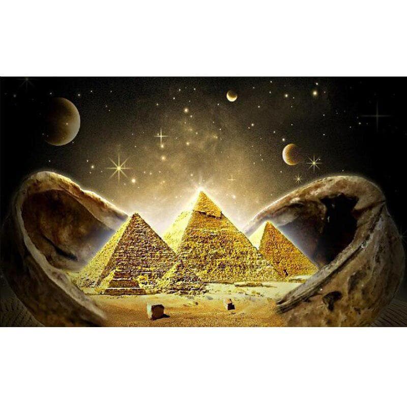 5D Diy Diamond Painting Pyramids of Egypt Full Round Drill Mosaic Full Embroidery 50X70CM
