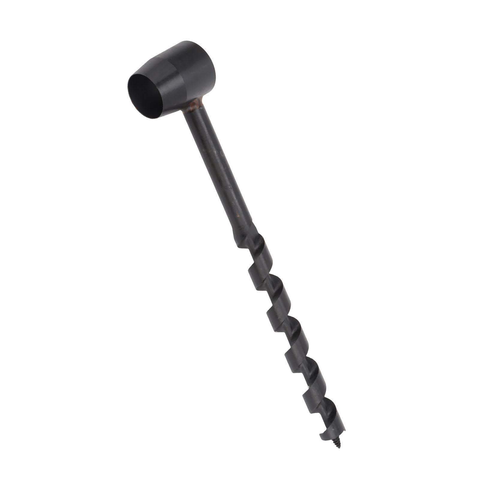 Black Manual Auger Drill High Hardness Light Weight Portable Survival Drill for Wilderness