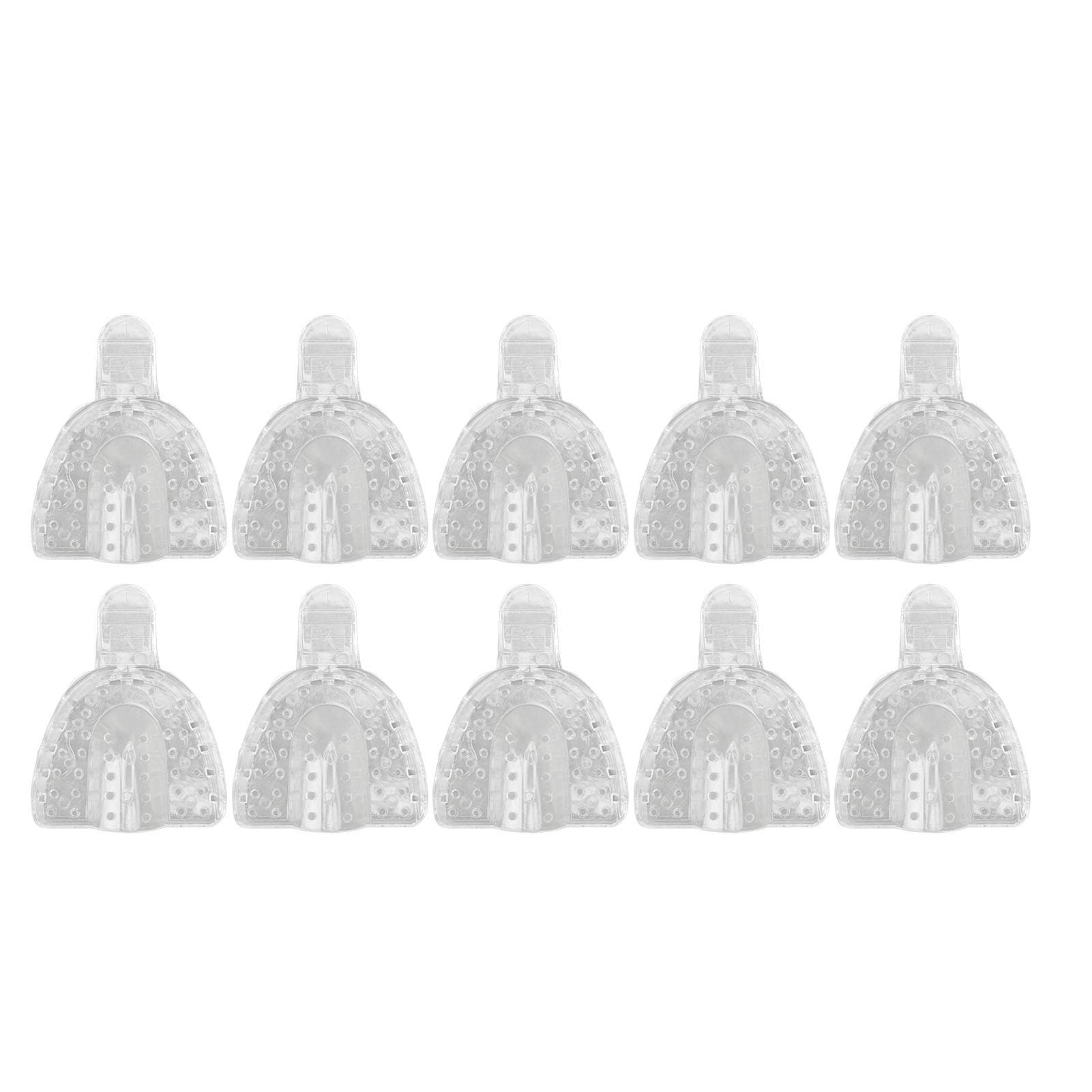 10pcs Dental Impression Tray Professional Transparent Perforated Impression Tray for Dental