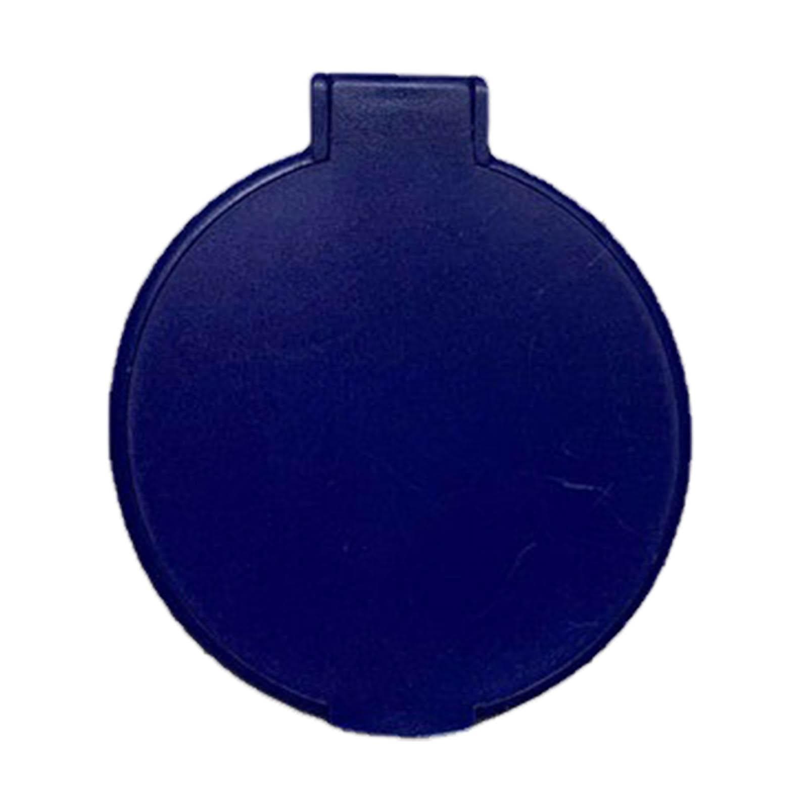 Single Sided Folding Circular Mirror Plastic Portable Compact Cosmetic Pocket Mirror White blue