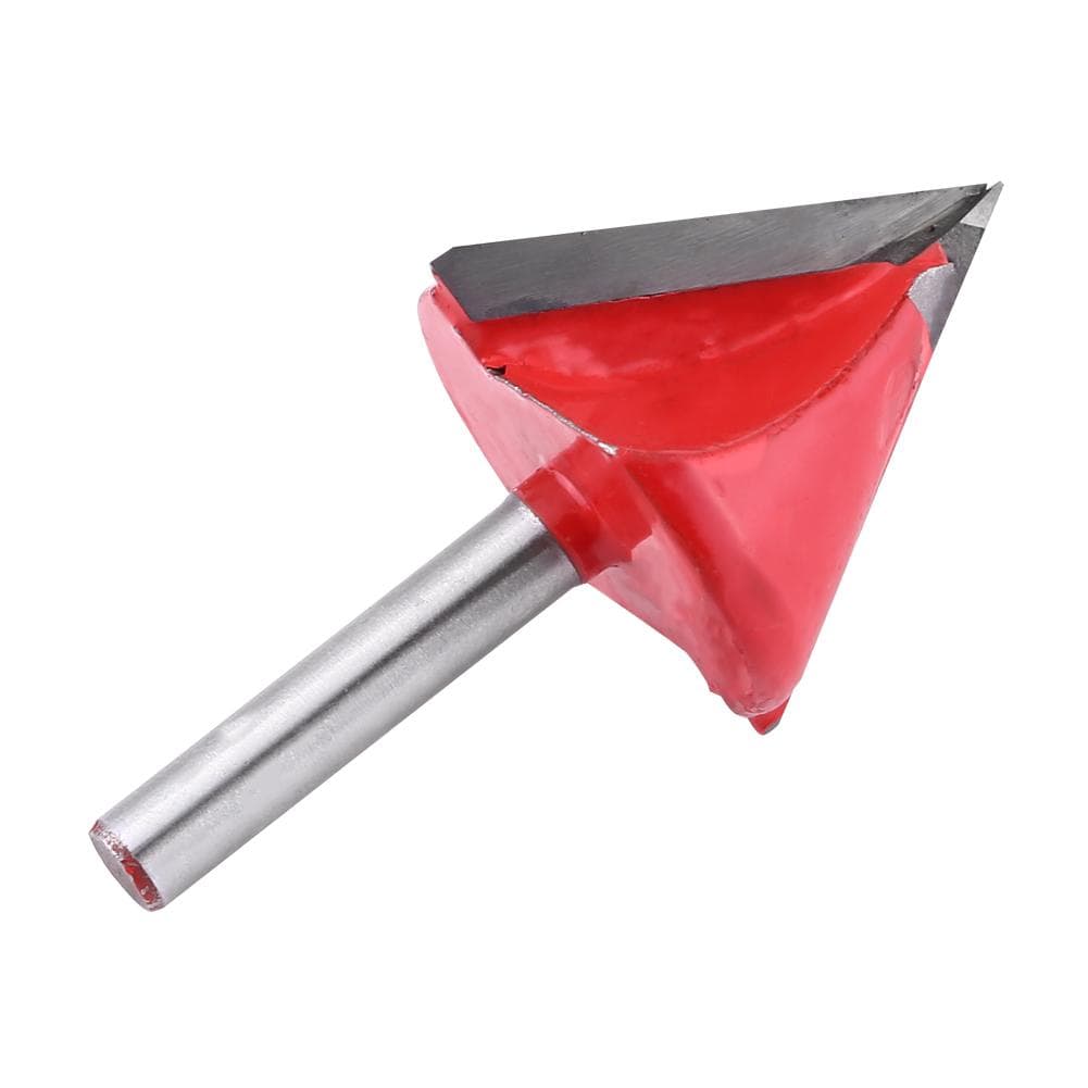 Tungsten Steel Woodworking CNC Router Bit of Sharpness VGroove Cutting Tool 6mm Shaft (6*32mm*60 degrees )