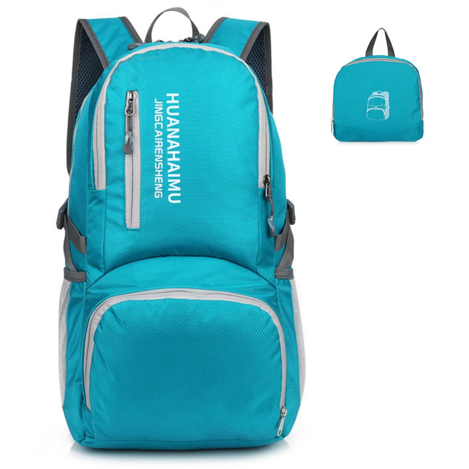 Lightweight Foldable Backpack Waterproof Packable Travel Hiking Backpack Daypack for Men and Women lake blue