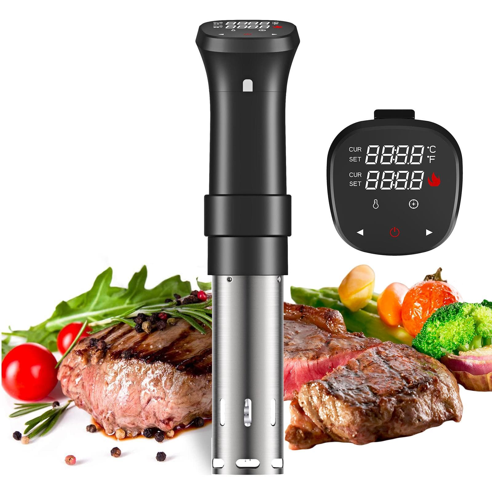 1100W Sous Vide Cooker Waterproof Quiet Cooking Machine with Accurate Temperature Time Control AU Plug black