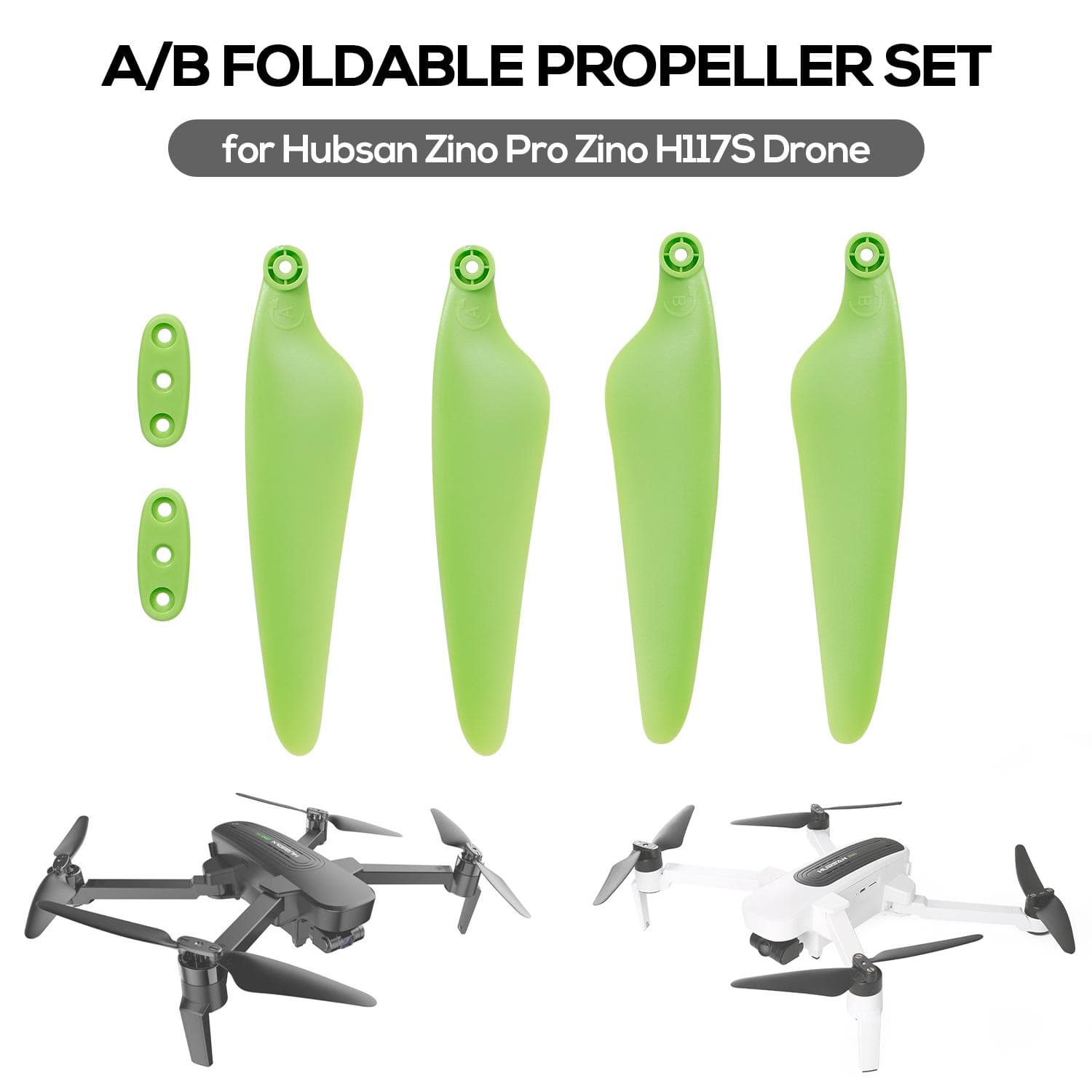 Hubsan Zino Pro A/B Propeller Set Blade Foldable Propeller Props for Hubsan Zino Pro Zino H117S green