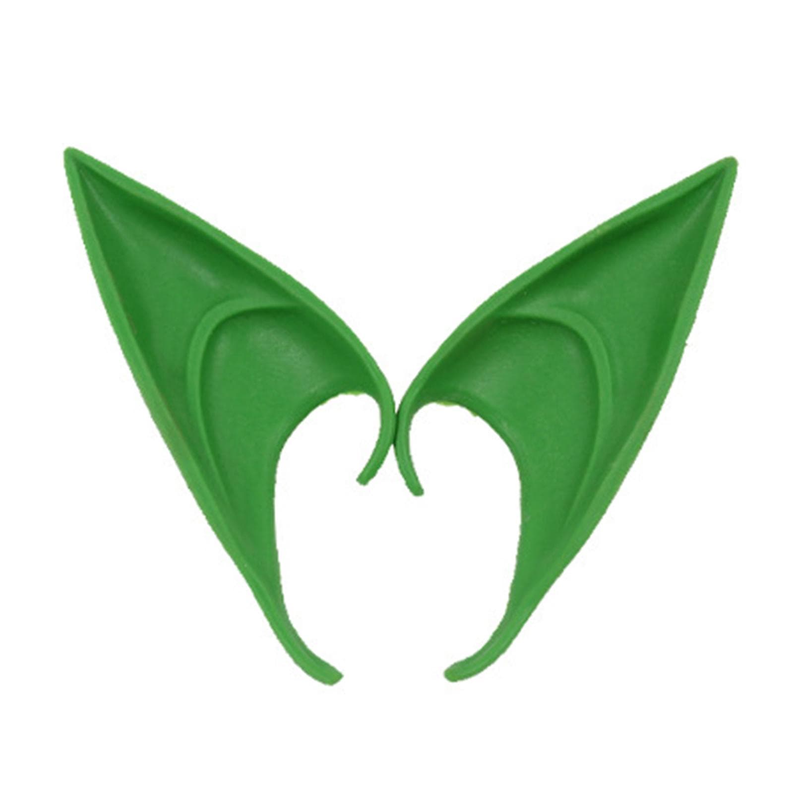 Halloween Elf Ears Latex Material Elf Ears Cosplay Party Props for Halloween\Christmas\Prom Partys green