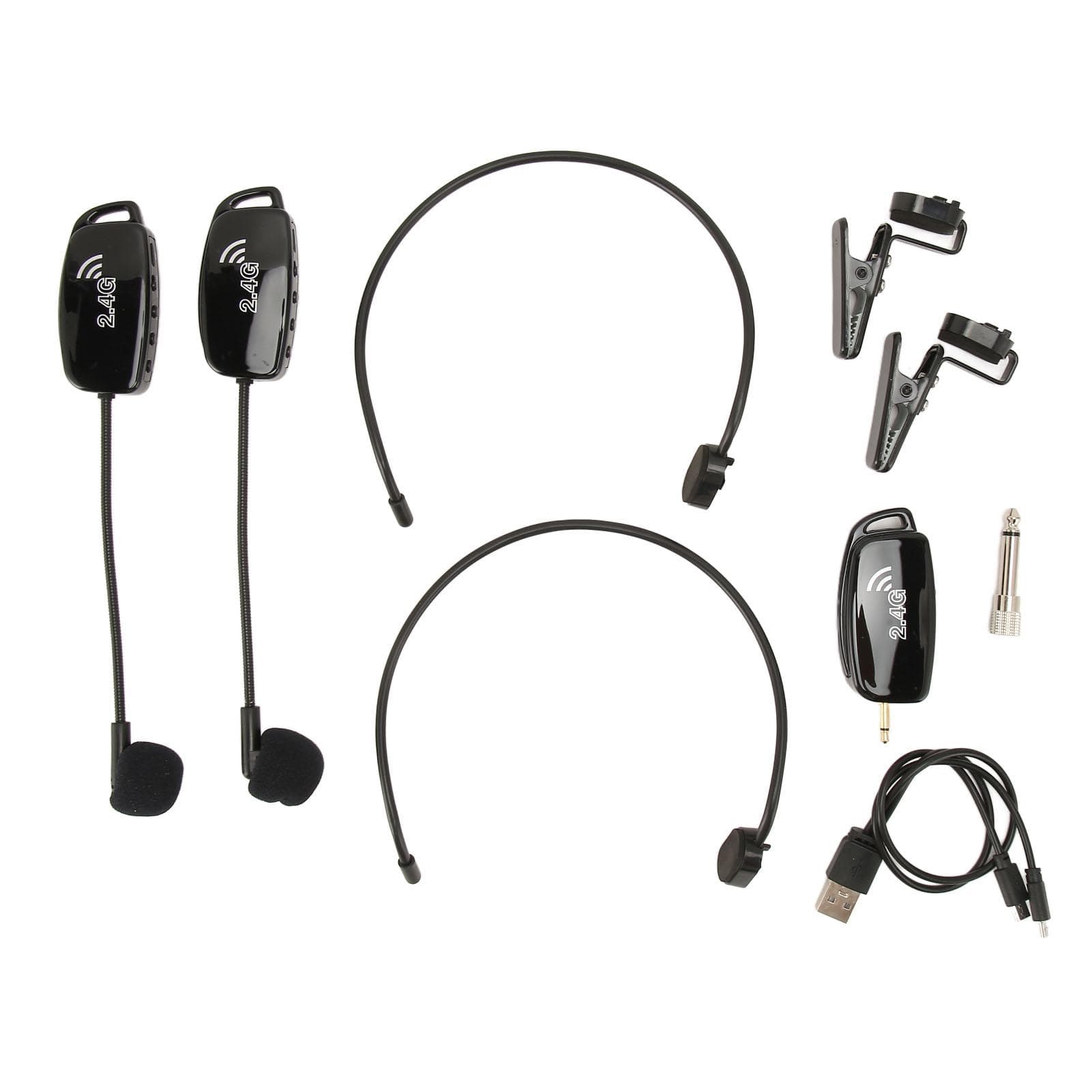 Wireless Saxophone Microphone System Professional Plug and Play 1 Tows 2 2.4G Clip On Instrument
