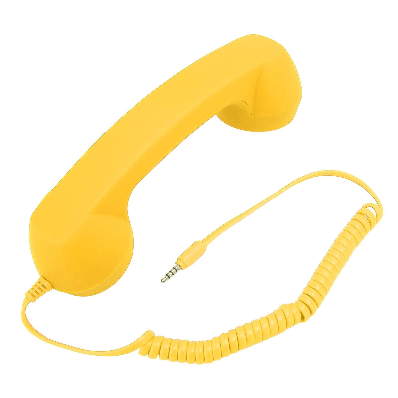 Retro Telephone Receiver Professional 3.5mm Plug Radiation Proof Wired Cellphone Handset for yellow