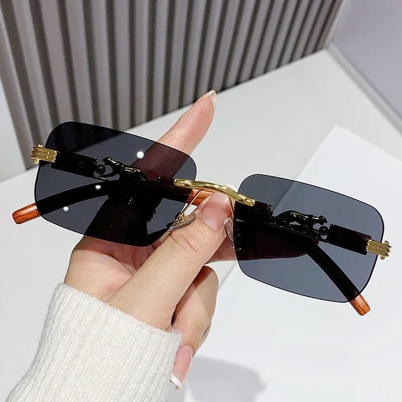 Unisex Rimless Square Sunglasses Designer Brand Sun Glasses Colorful Metal Mirror for Women Men Oculos De Sol Other
