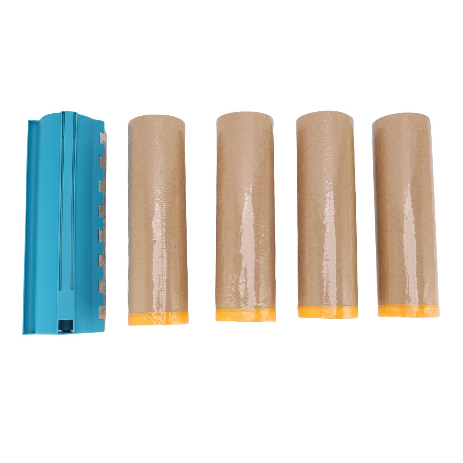 4 Rolls Pre Taped Masking Paper with Dispenser 18 Inch 80 Feet Paint Adhesive Protective Paper Roll