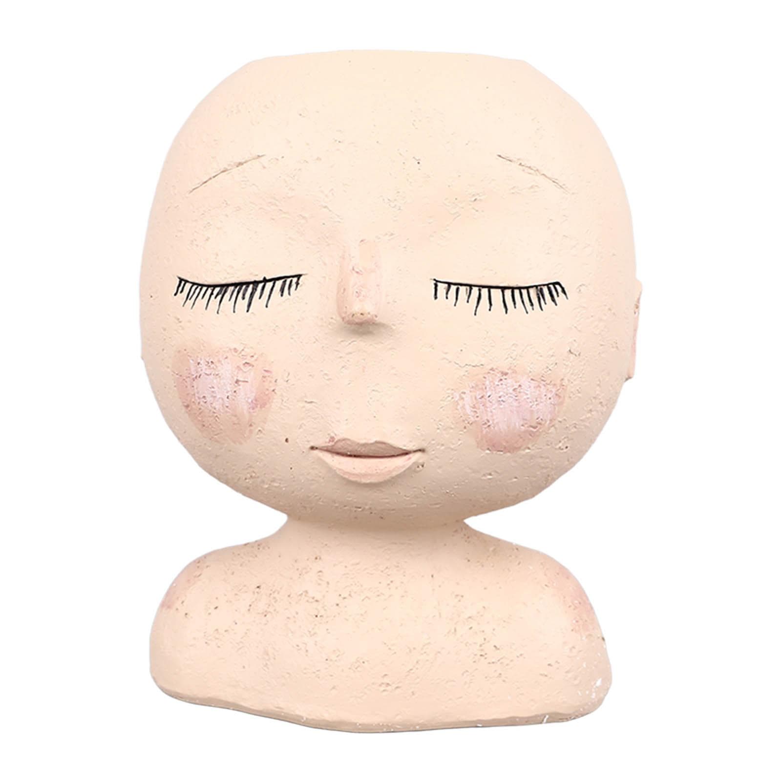 Face Flower Pot Head Planter Resin Face Planter with Drainage Hole for Indoor Outdoor Plants Style