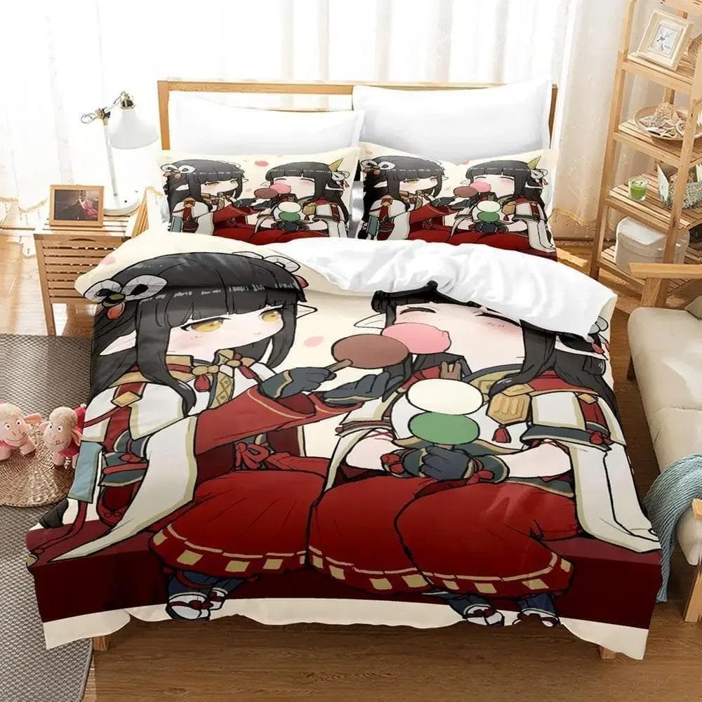 Hinoa Minoto Bedding Set Single Twin Full Queen King Size Bed Set Adult Kid Bedroom Duvetcover Sets 3D Print Anime Bed Sheet Set 70x133cm 2pcs