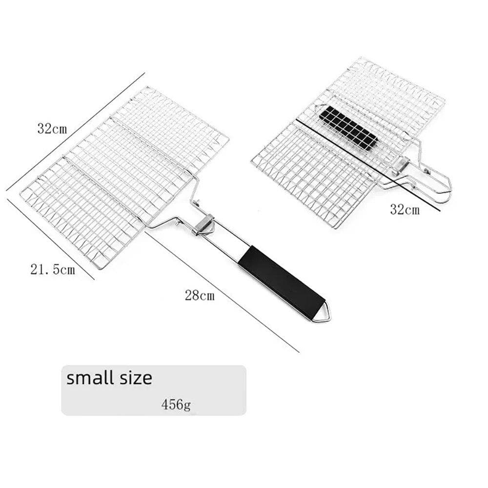 304 Stainless Steel BBQ Mesh Non Stick Grilling Basket Grill Mesh Mat Meat Vegetable Steak Picnic Party Barbecue Tool 21.5x32cm