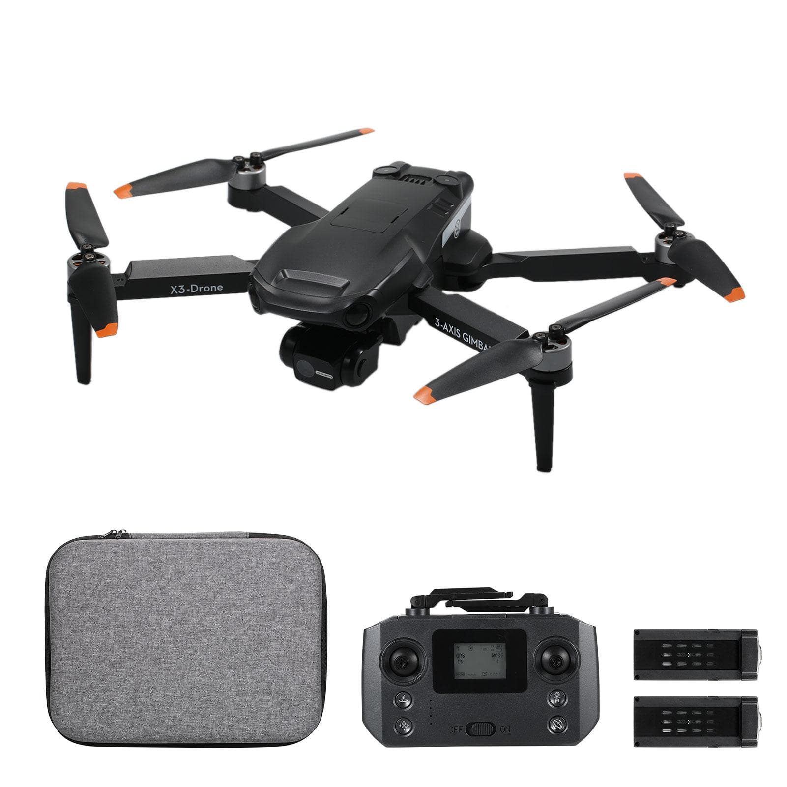 GPS Drone with Camera 8K 3-axis Gimbal 5G Wifi FPV Quadcopter 5000m Control Distance 35mins Flight no obstacle avoidance-2 battery