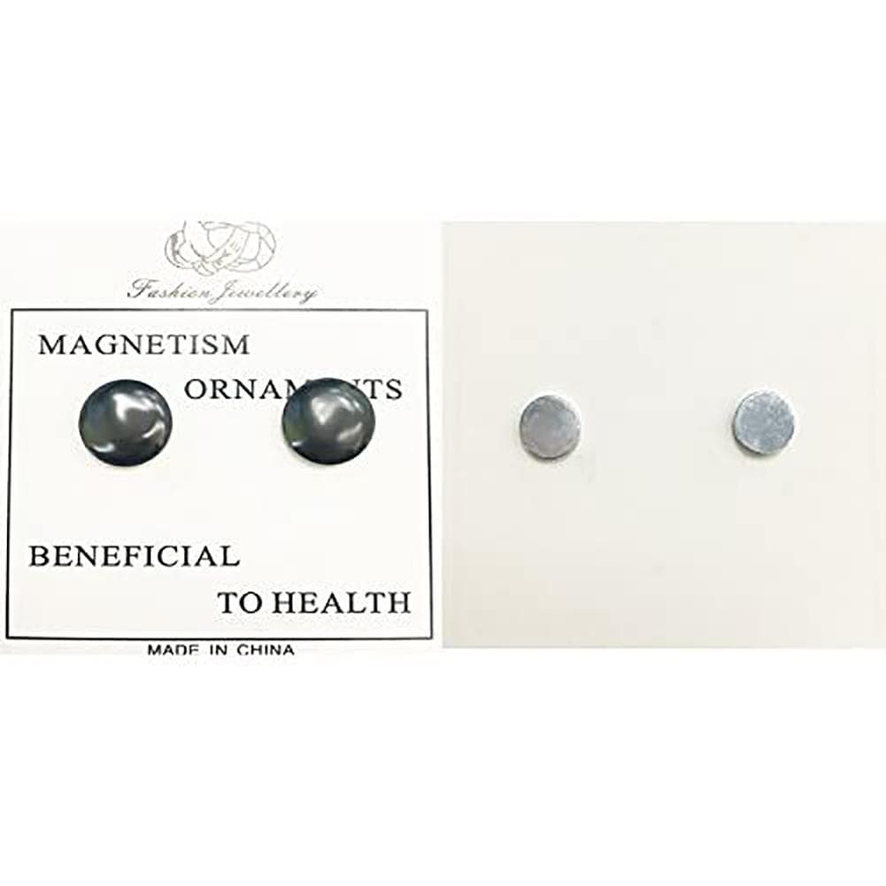 1 Pair Women Men Magnetic Therapy Hematite Earrings Weight Loss Ear Studs Jewelry Gift