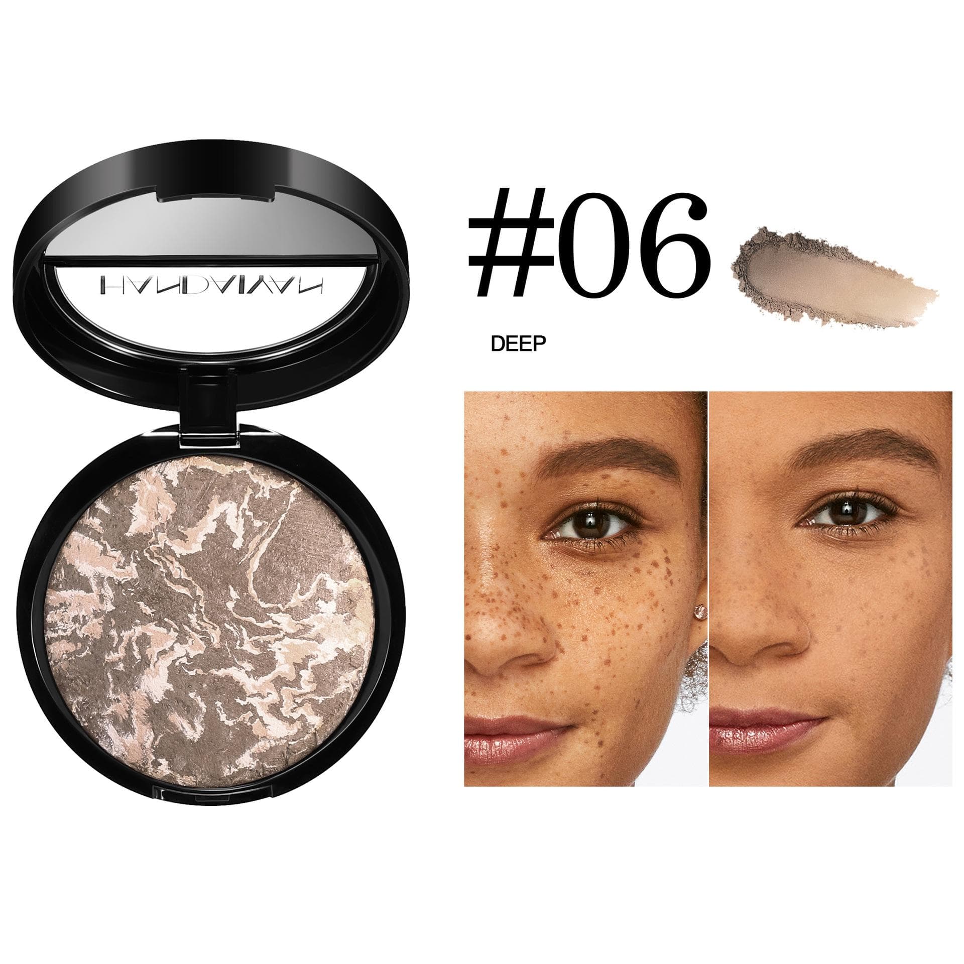 Marble Color Baking Powder Magic Powder Permanent Oil Control Fine Shine High Light Contouring Powder To Hide Blemishes and Pores