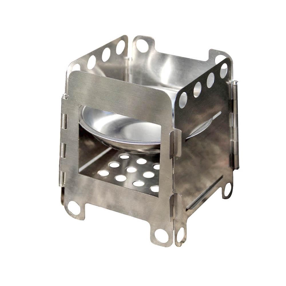 Lixada Portable Titanium Lightweight Folding Wood Stove Pocket Stove Outdoor Cooking Camping