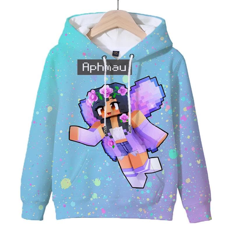 3D Game Aphmau Print Hoodie Kids Hooded Sweatshirts Cartoon Anime Hoodies Spring Fall Children Clothing Harajuku Hooded Pullvers 140CM