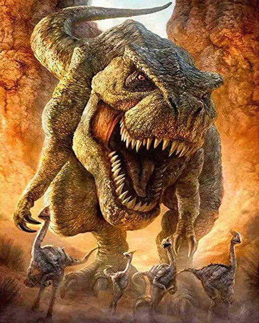 Round Drill 5D DIY Diamond Painting Dinosaur Embroidery Cross Stitch Home Decor 20X30CM