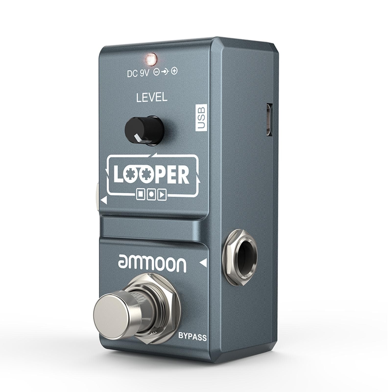ammoon AP-09 Nano Loop Electric Guitar Effect Pedal Looper True Bypass Unlimited Overdubs 10 grey