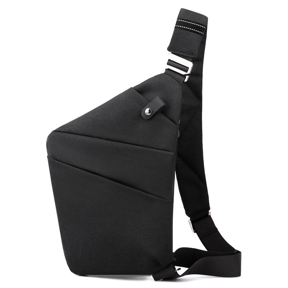 Chest Bag for Men / Women Lightweight Multi-functional Travel Sling Bag Scientific Storage for Right black