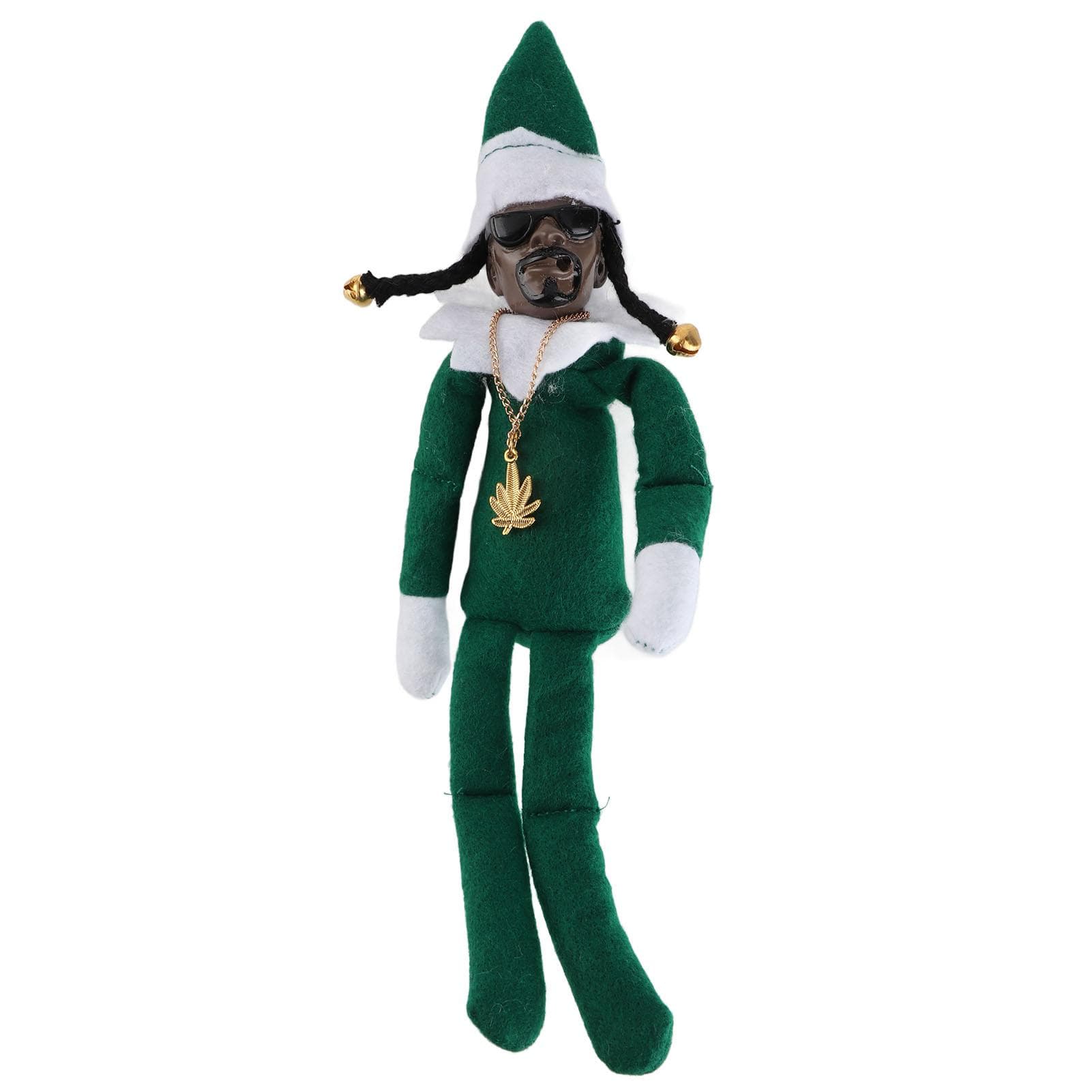 Christmas Black Elf Doll Resin Felt Toy Hip Hop Doll Christmas Ornament for Home Party Porch