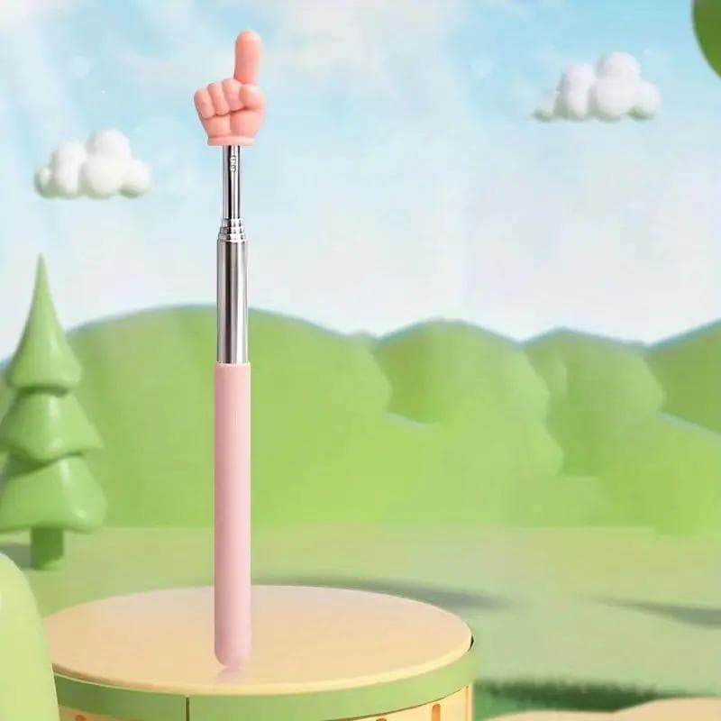 Telescopic Reading Finger Stick Whip Command Stick Click To Read Teaching Aids Teachers Classroom Tool Pointer Finger Stick 1PCS pink