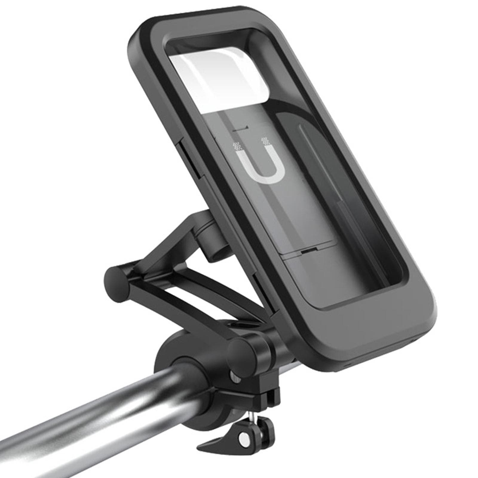 Motorcycle Phone Mount Waterproof Bike Phone Mount for Motorcycle Bicycle Phone Holder Handlebar black