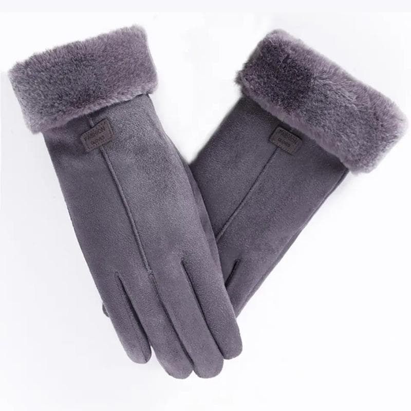 Fashion Gloves Autumn Winter Furry Warm Full Finger Mittens for Women Outdoor Sport camel