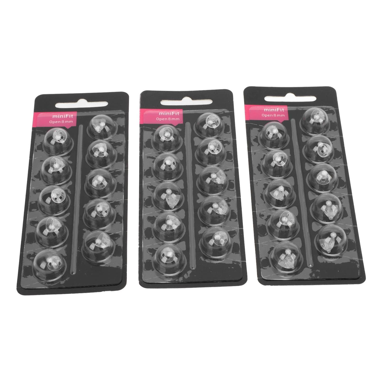 30pcs Sound Aid Domes Open Fit Sound Aid Domes Open Fit Sound Amplifier Tips for Minifit Black 8mm / 0.31in Dia