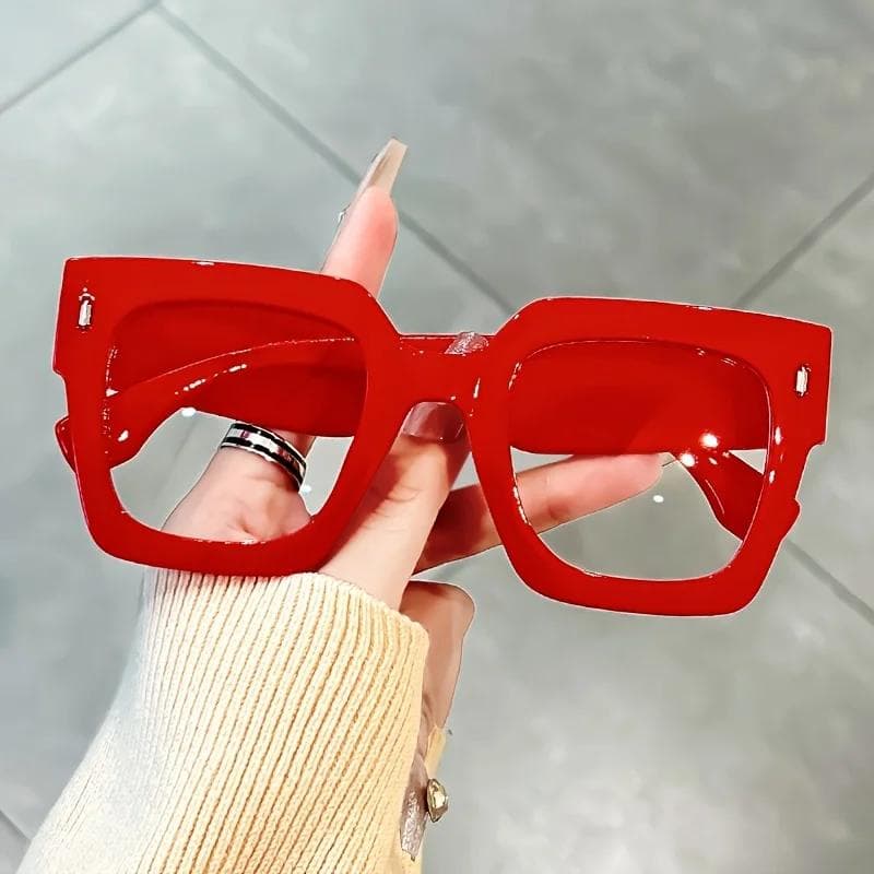 Vintage Black Thick Frame Glasses Unisex Oversized Transparent Lenses Daily Wear Fashion Eyewear Gafas for Women Men