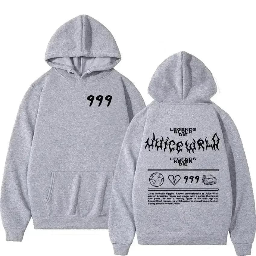 Male and female rapper Juice Wrld hooded sweatshirt city fashion sweatshirt popular hip-hop sweatshirt S