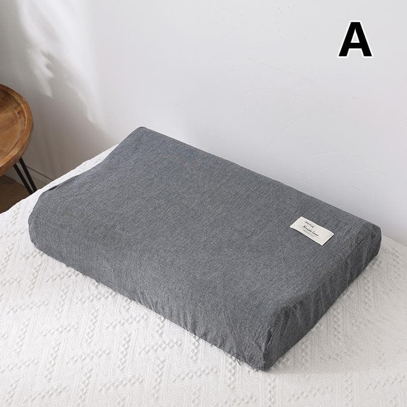 1PC Zippered Cotton Pillow Cover Latex Pillowcase Contour Memory Foam Rebound Pillow Case S