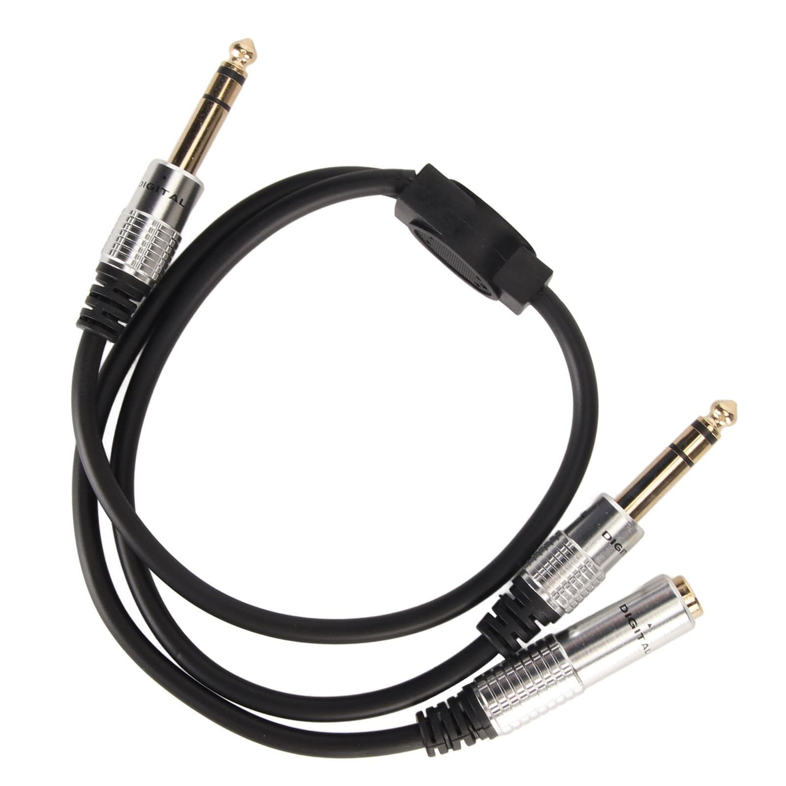6.35mm to Dual 6.35mm Y Splitter Cable Dual Channel Male to Male Female 14 Inch Stereo Cable for