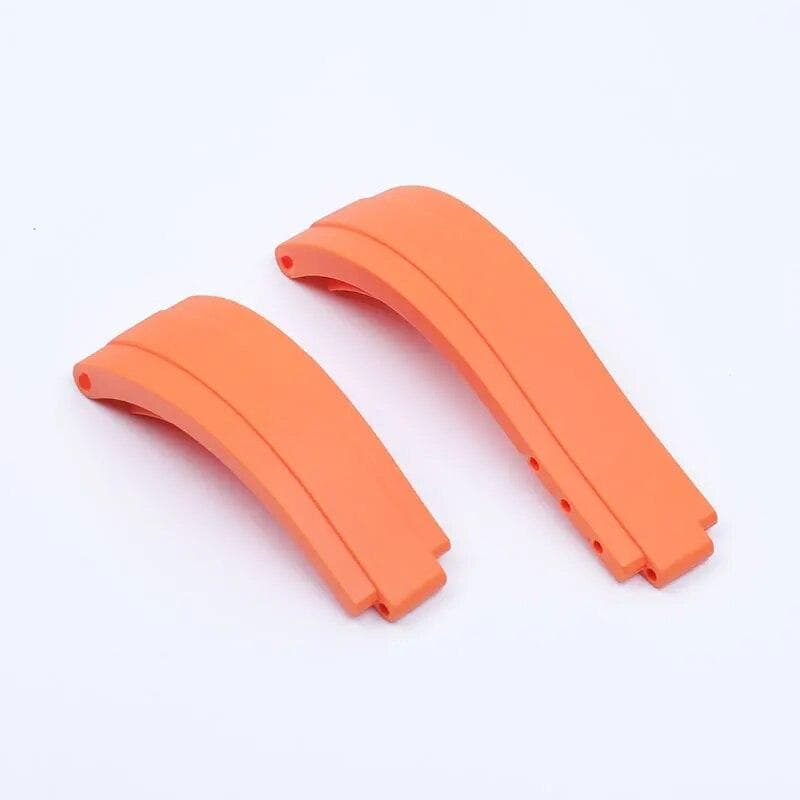20mm Adjustable Watchband For Rolex Strap For DAYTONA SUBMARINER GMT Yacht-Master OYSTERFLEX Glidelock Rubber Watch Band Logo & No Buckle-20mm orange