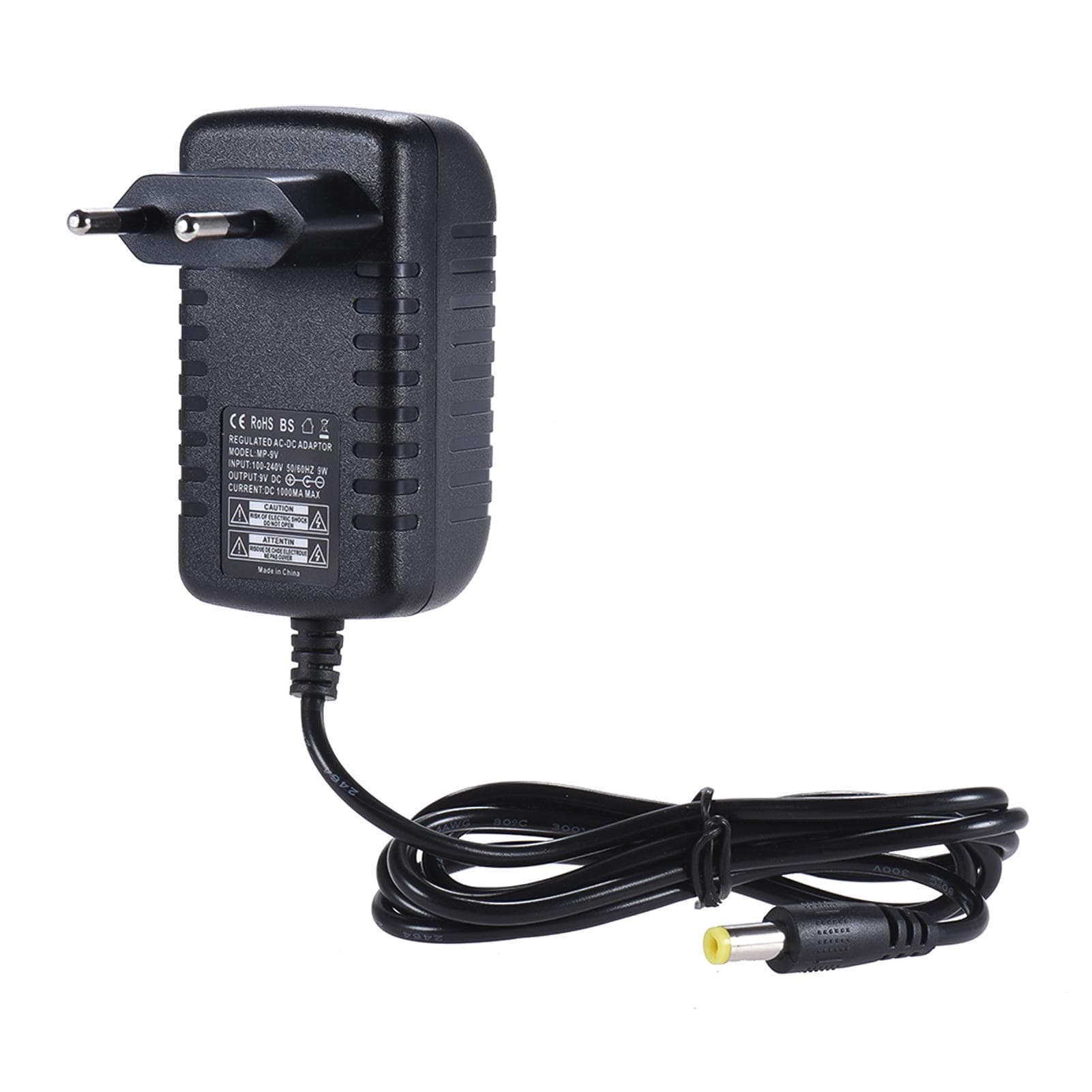 9V 1A Power Supply Adapter Converter for Guitar Bass Effect 100~240V Input EU Plug EU Plug