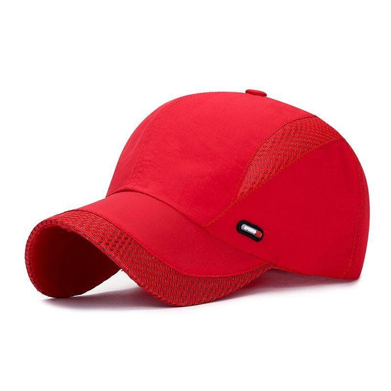 Spring Summer Quick Drying Sports Cap Golf Fishing Hat Summer Outdoor Sun Hat Adjustable Unisex Baseball Cap For Womens Men red