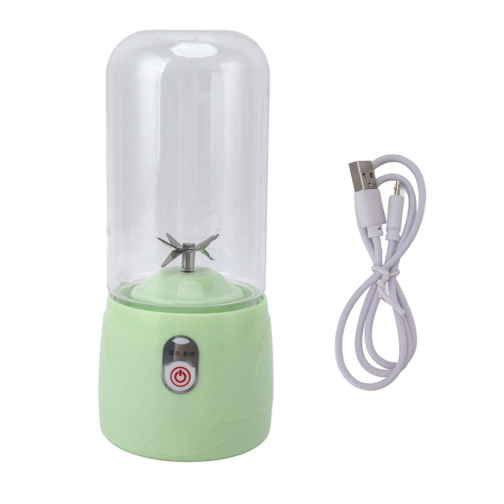 Portable Blender USB Rechargeable 6 Blades Mini Juicer Cup Fruit Squeezer for Travel Sports Kitchen L(for 6.5-9kg) green