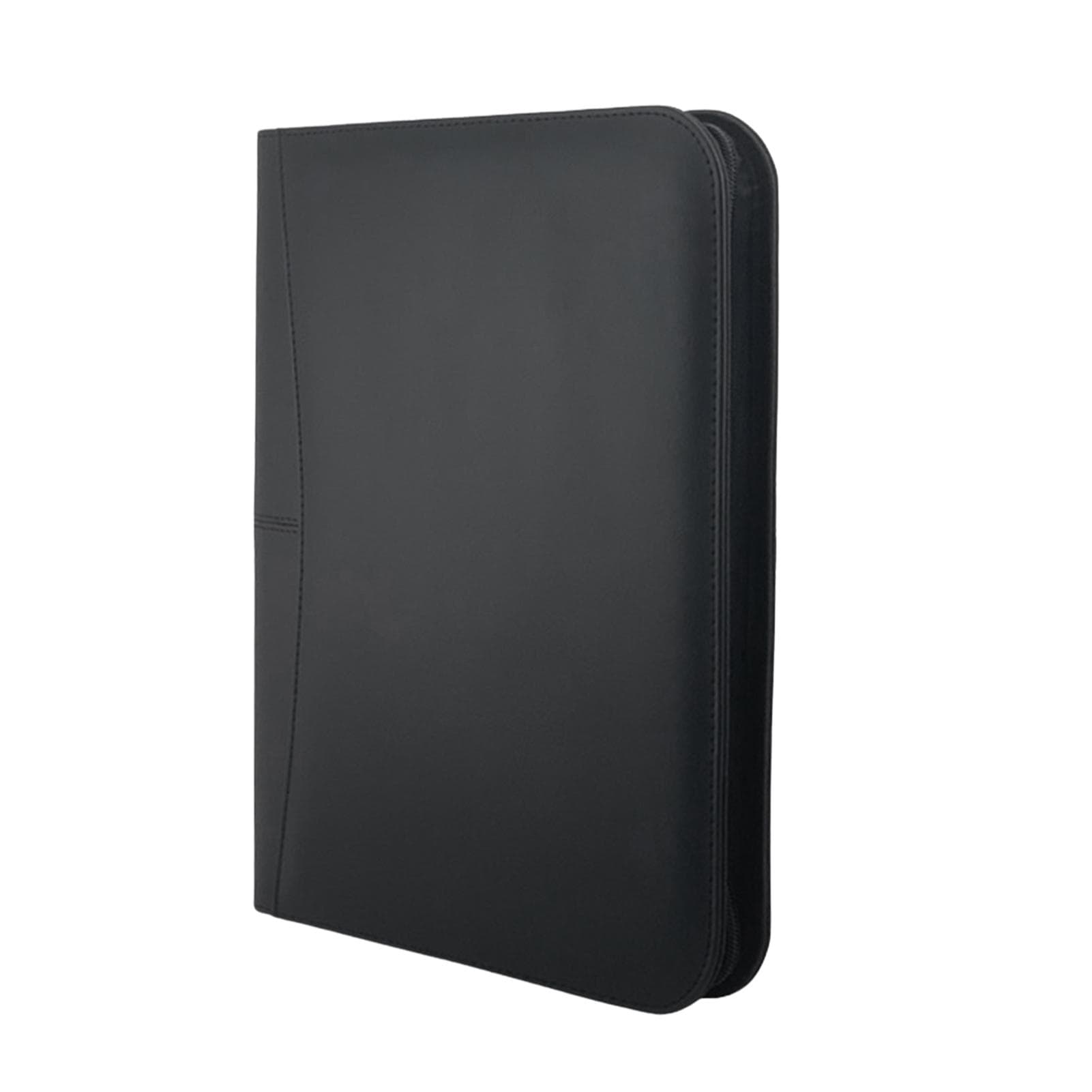 Bisofice Zippered Business Padfolio A4 PU Leather Portfolio Organizer for Interview Resume Document black