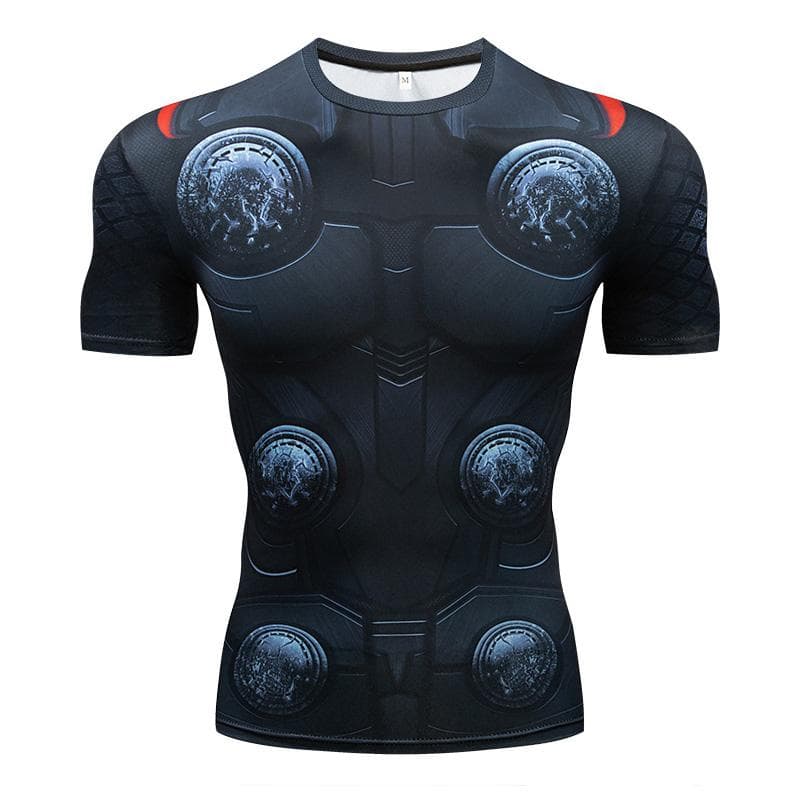 Men's Compression T-Shirts Superhero Sportswear Bodybuilding Training Running Basketball Tops Apparel XL grey
